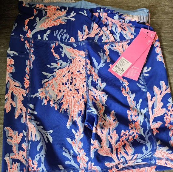 Lilly Pulitzer Pants - Lilly Pulitzer Luxletic Weekender High-Rise 6" borealis blue swim on  over